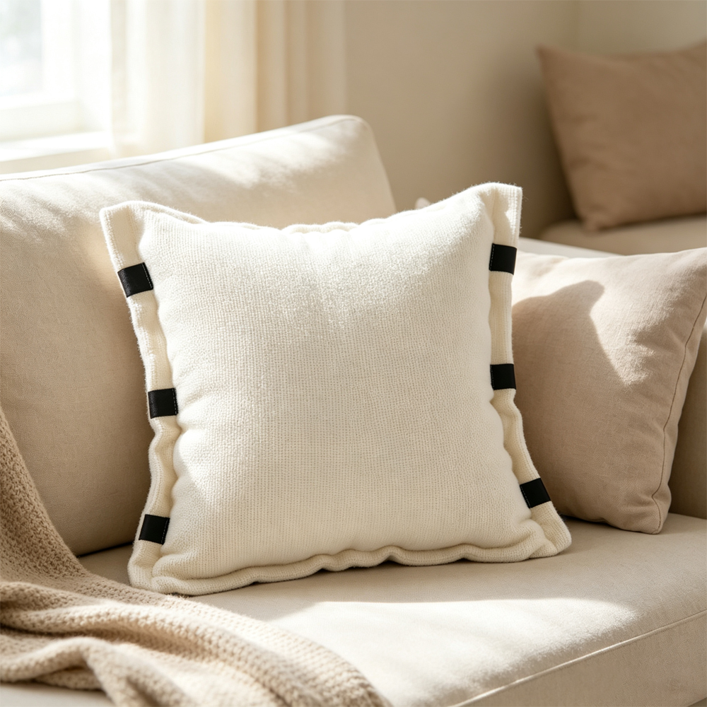 Tab-Trim Woven Pillow