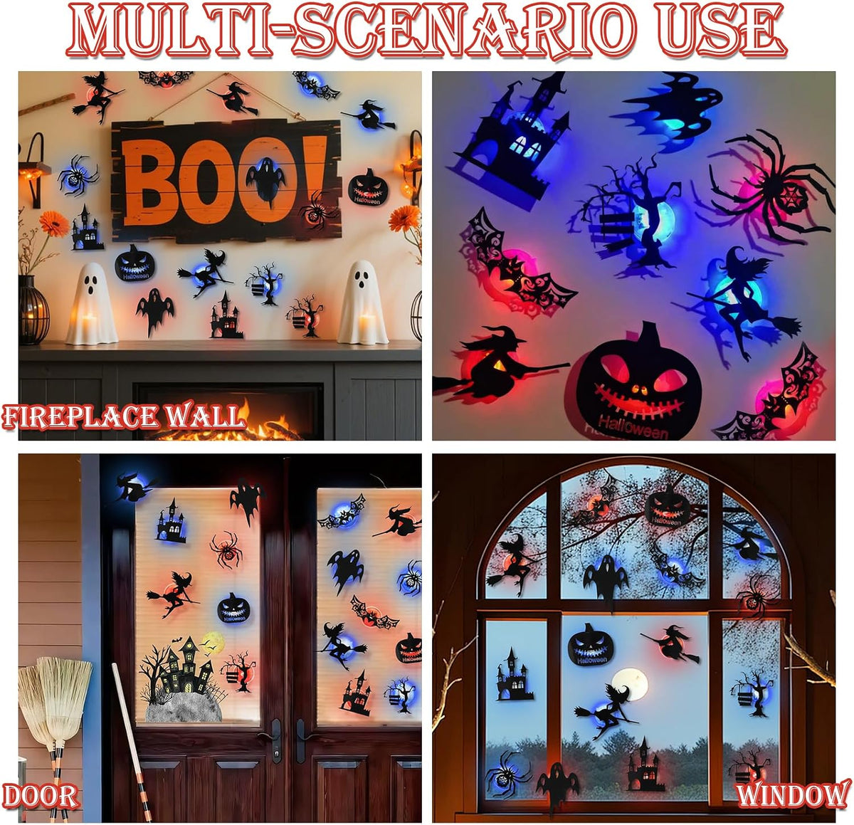 🎃 Halloween LED Silhouette Wall Light Stickers 🎃