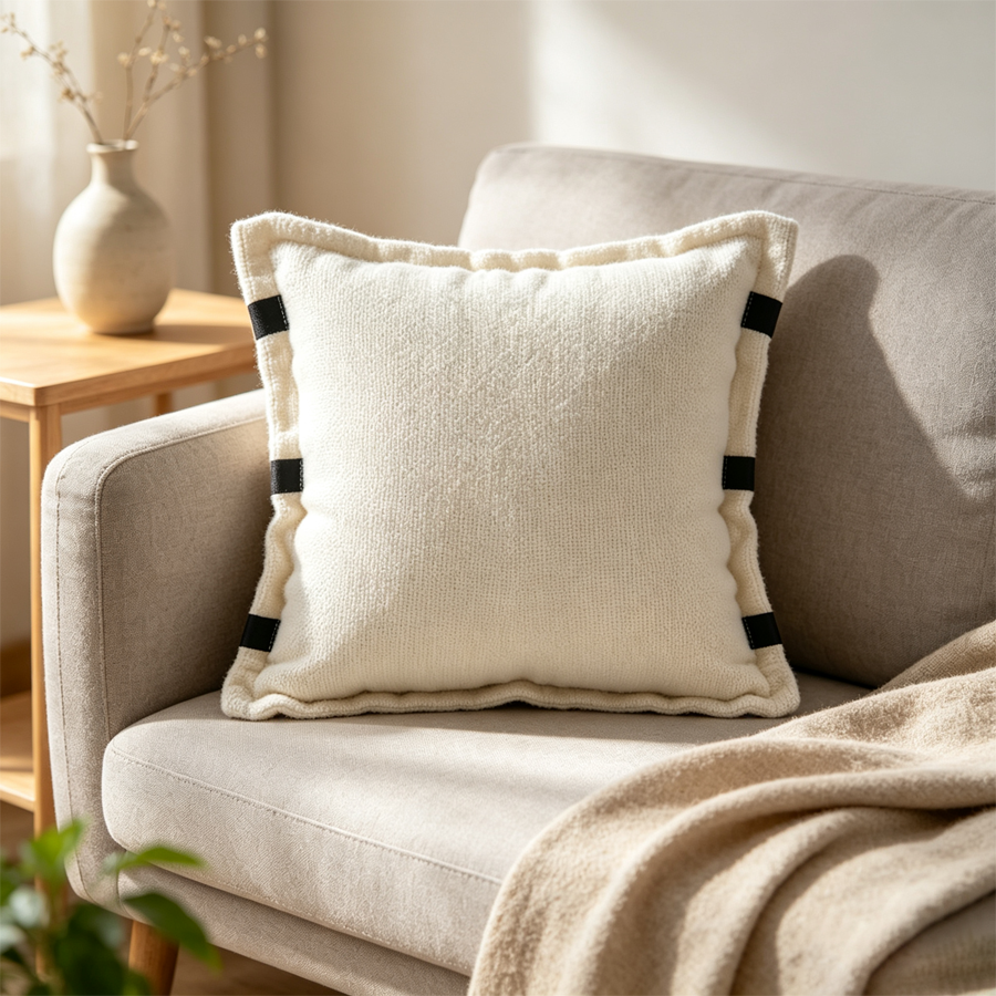 Tab-Trim Woven Pillow
