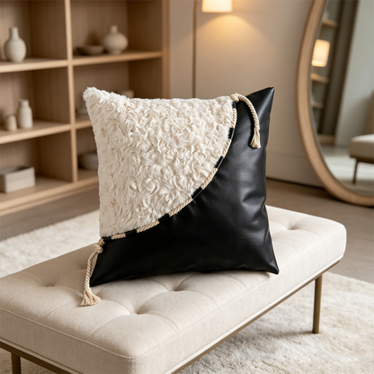 Shearling & Leather Pillow
