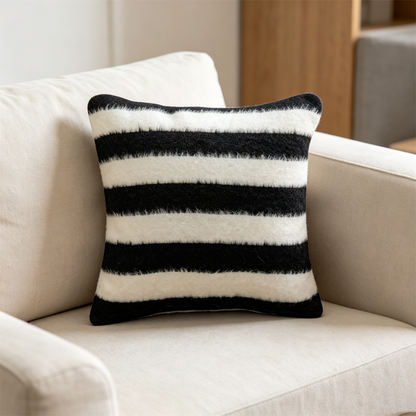 Fuzzy Striped Pillow