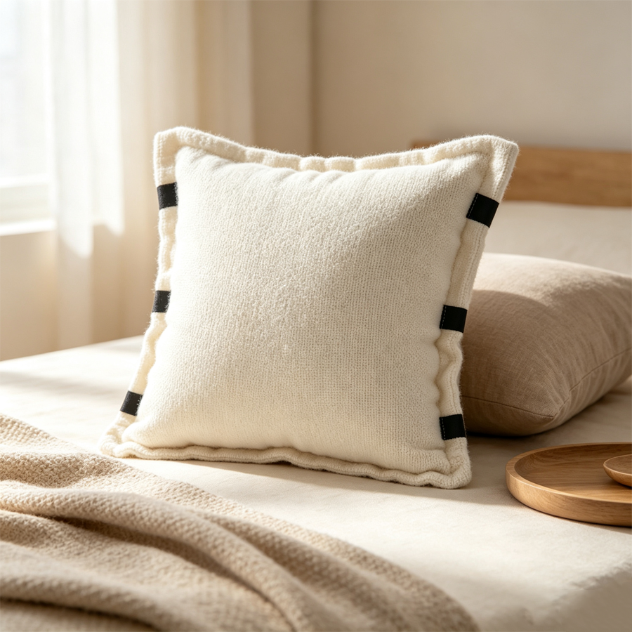 Tab-Trim Woven Pillow