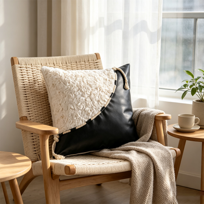 Shearling & Leather Pillow
