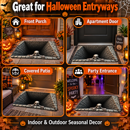 Hot sales🔥Halloween Front Door Mat – Festive 3D Visual Skull（upsell）
