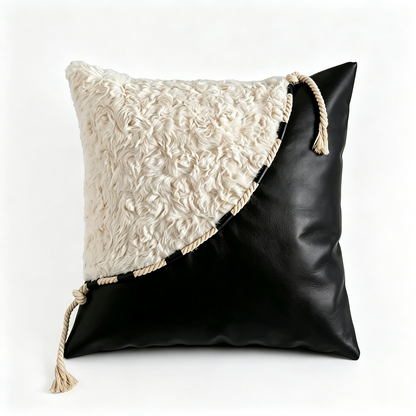 Shearling & Leather Pillow