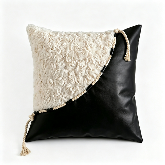 Shearling & Leather Pillow
