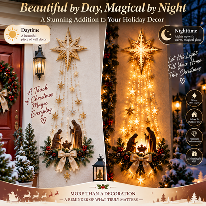 ✨Last Day 49% OFF✨✝️ Bethlehem Star – Lighted Nativity Wall Decor（Upsell）