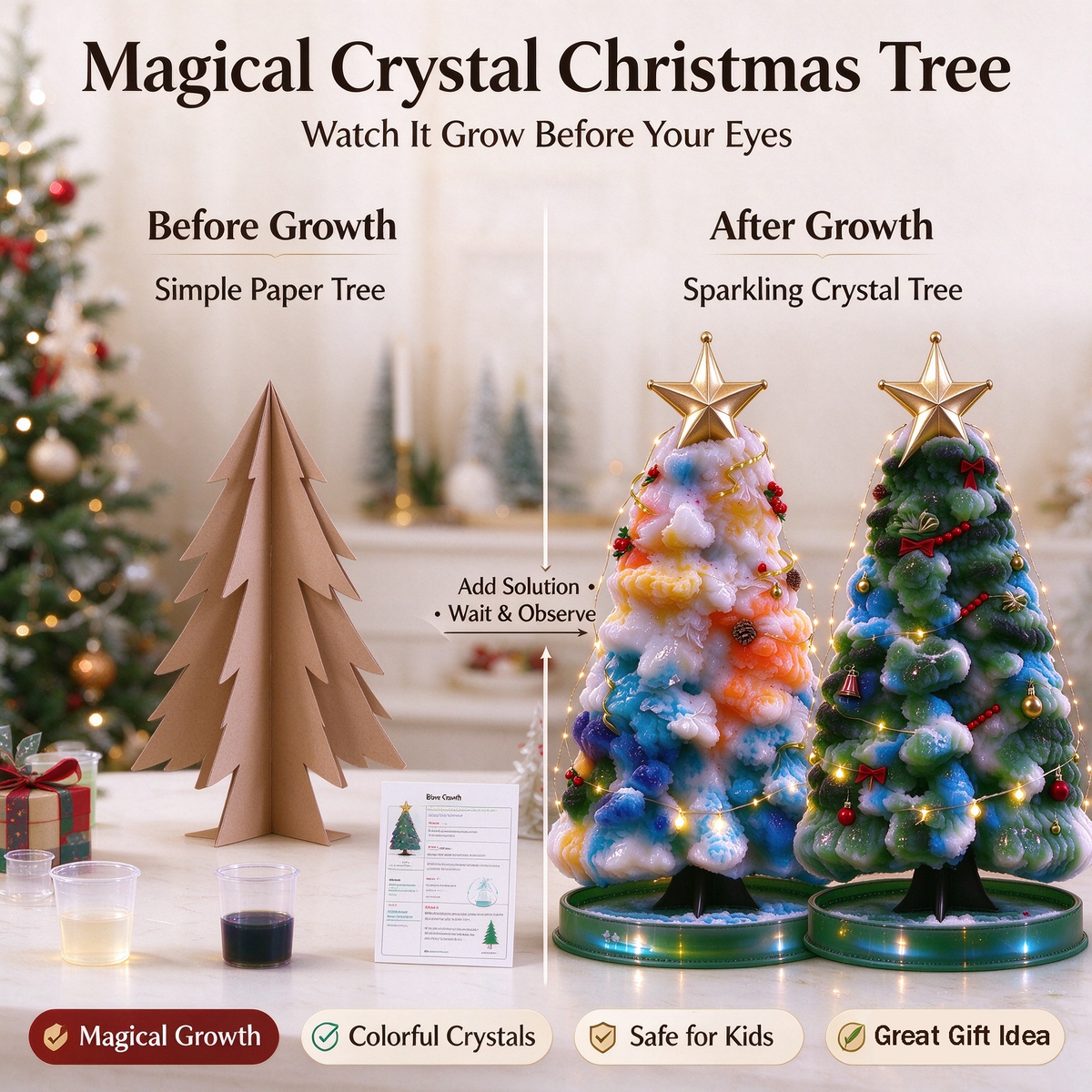 🎄 Magic Growing Crystal Christmas Tree ✨🎁