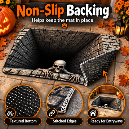 Hot sales🔥Halloween Front Door Mat – Festive 3D Visual Skull（upsell）