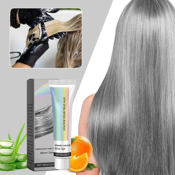 🎁 2-in-1 Natural Essence Extract Silver Hair Dye